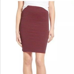 Madewell City Skirt Sailor Striped Red&Navy